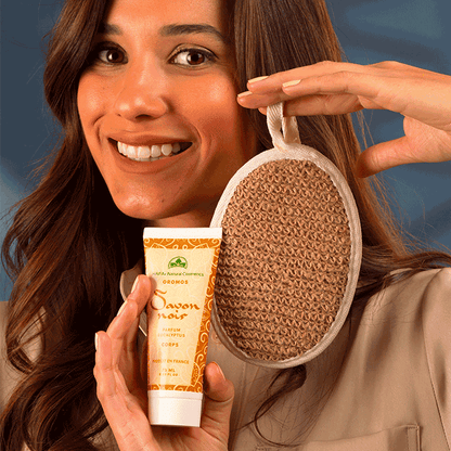 HAIFA NATURAL COSMETICS - Savon Noir Corps + Votre Gant Loofah photo 3