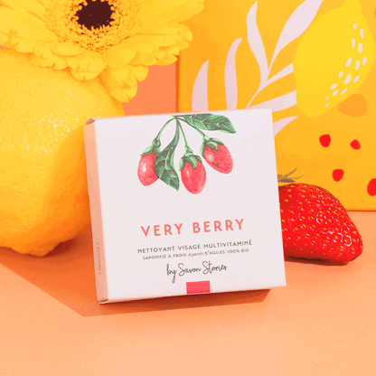 SAVON STORIES - Nettoyant Visage Multivitaminé Vitamine E, Baies de Goji, Fraise & Grenade photo 1