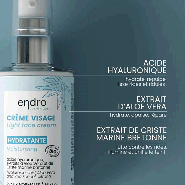 ENDRO COSMÉTIQUES - Crème Hydratante Nuit - Acide Hyaluronique & Aloe Vera