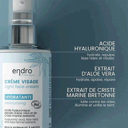 ENDRO COSMÉTIQUES - Crème Hydratante Nuit - Acide Hyaluronique & Aloe Vera